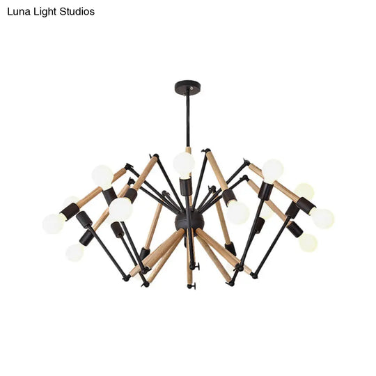 Contemporary Spider Shape Suspension Light In Black/White - 8/10/12/16 Heads For Living Room