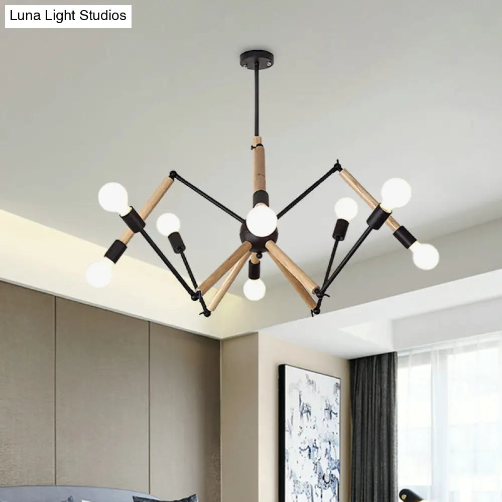 Contemporary Spider Shape Suspension Light In Black/White - 8/10/12/16 Heads For Living Room 8 /