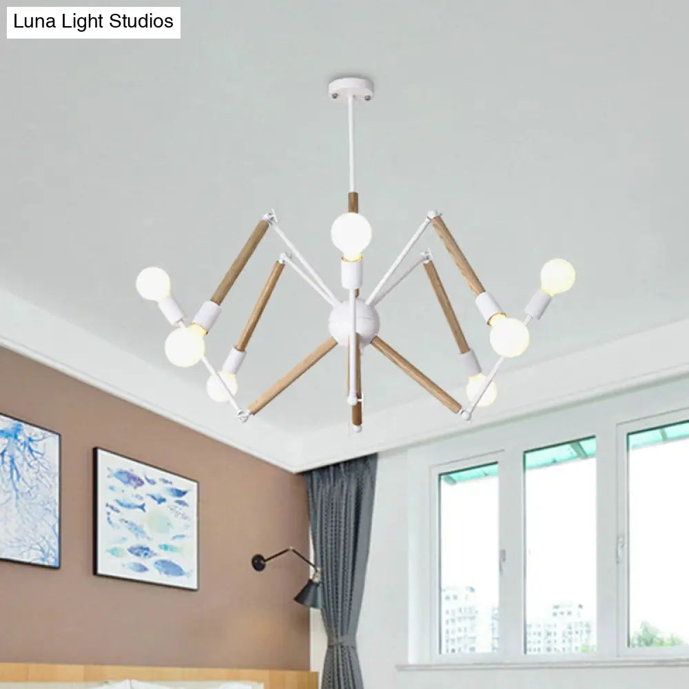 Spider Shape Suspension Light - Contemporary Metal Chandelier For Living Room (8/10/12/16-Head)