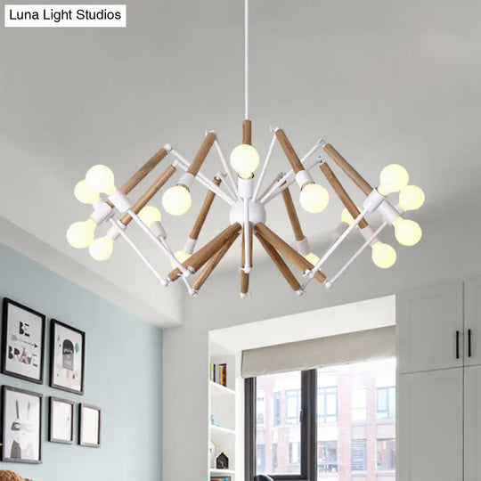 Contemporary Spider Shape Suspension Light In Black/White - 8/10/12/16 Heads For Living Room