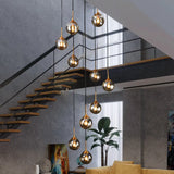 Spiral Ball Nordic Hanging Pendant Light For Staircase 10 / Smoke Gray A