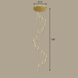 Spiral Conical Pendant Light For Modern Stairwells 19 / Gold White