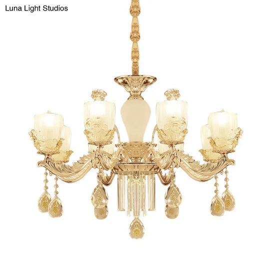 Sputnik Clear Glass Chandelier Light - Modern 6/8 Head Pendant Fixture In Gold Available 27.5 Or