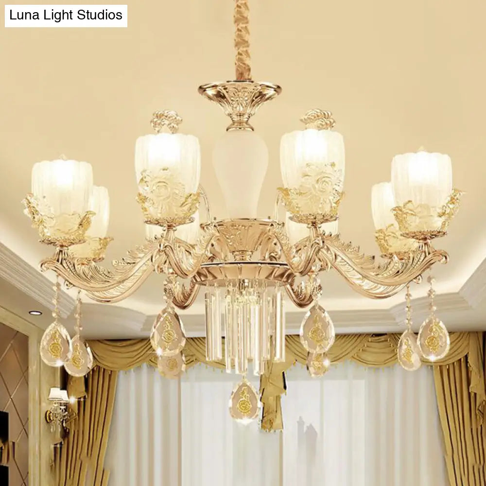 Sputnik Clear Glass Chandelier Light - Modern 6/8 Head Pendant Fixture In Gold Available 27.5 Or
