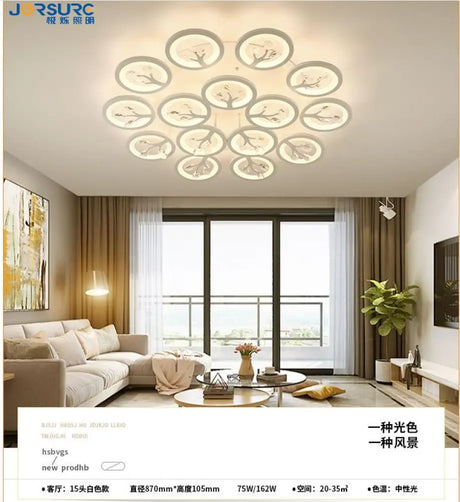 Sputnik Living Room Flush Mount Lamp - Simple Acrylic Light Fixture With Multiple Lighting Options