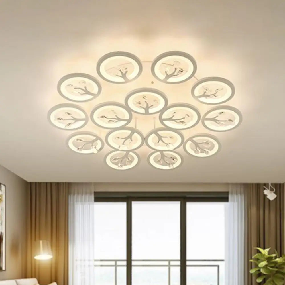 Sputnik Living Room Flush Mount Lamp - Simple Acrylic Light Fixture With Multiple Lighting Options