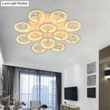 Sputnik Living Room Flush Mount Lamp - Simple Acrylic Light Fixture With Multiple Lighting Options