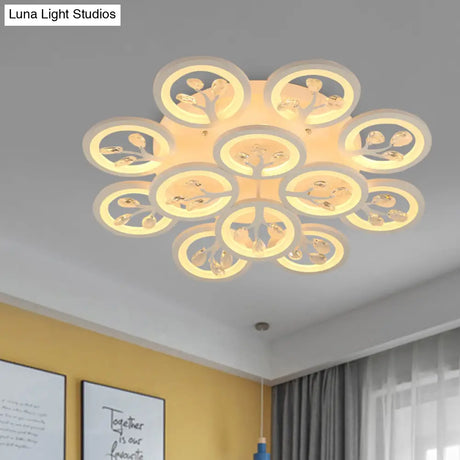 Sputnik Living Room Flush Mount Lamp - Simple Acrylic Light Fixture With Multiple Lighting Options