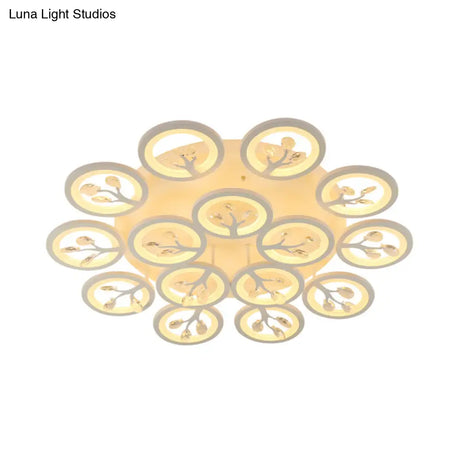 Sputnik Living Room Flush Mount Lamp - Simple Acrylic Light Fixture With Multiple Lighting Options