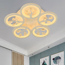 Sputnik Living Room Flush Mount Lamp - Simple Acrylic Light Fixture With Multiple Lighting Options