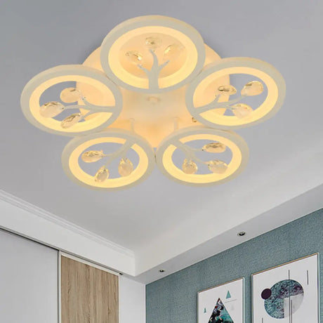 Sputnik Living Room Flush Mount Lamp - Simple Acrylic Light Fixture With Multiple Lighting Options