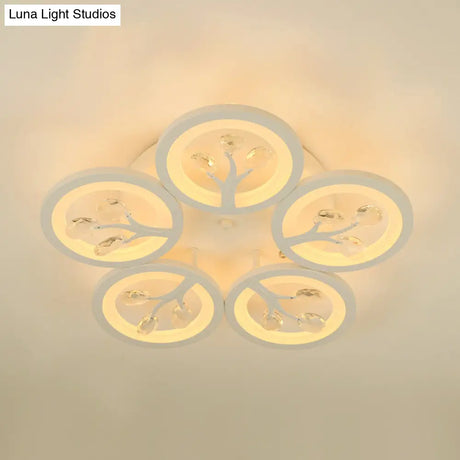 Sputnik Living Room Flush Mount Lamp - Simple Acrylic Light Fixture With Multiple Lighting Options