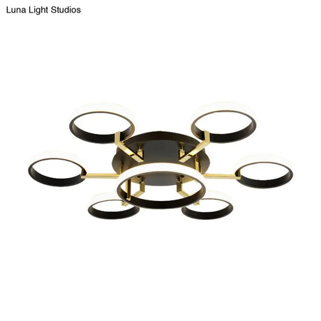Sputnik Modern Acrylic Flush Mount Ceiling Light With Integrated Led 7/9 Lights Black For Living