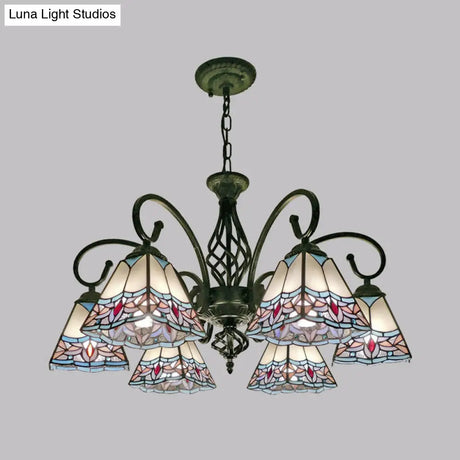 Stained Glass Chandelier Pendant For Traditional Dining Rooms