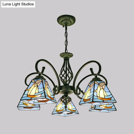 Stained Glass Chandelier Pendant For Traditional Dining Rooms
