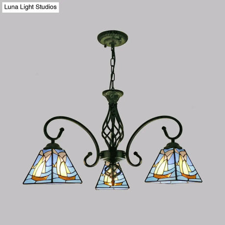 Stained Glass Chandelier Pendant For Traditional Dining Rooms