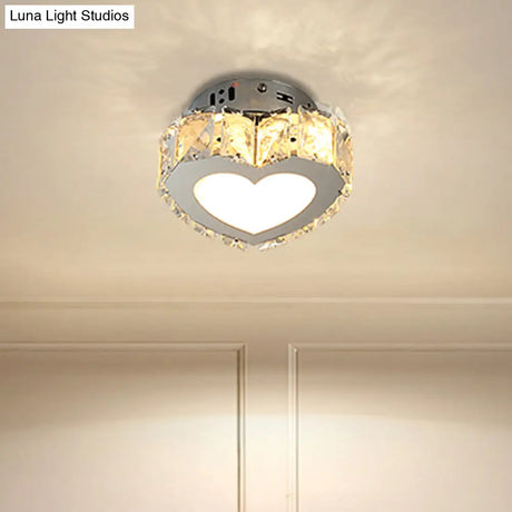 Stainless - Steel Led Crystal Flush Mount Ceiling Light: Modern Star Design For Corridors