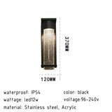 Stainless Steel Modern Led Waterproof Ip54 Wall Light 12W Indoor Outdoor Lamp For Garden Street