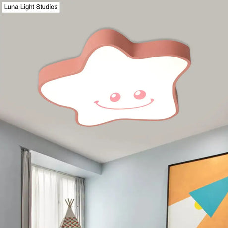Star Nursery Flush Mount Led Ceiling Light With Acrylic Cartoon Design