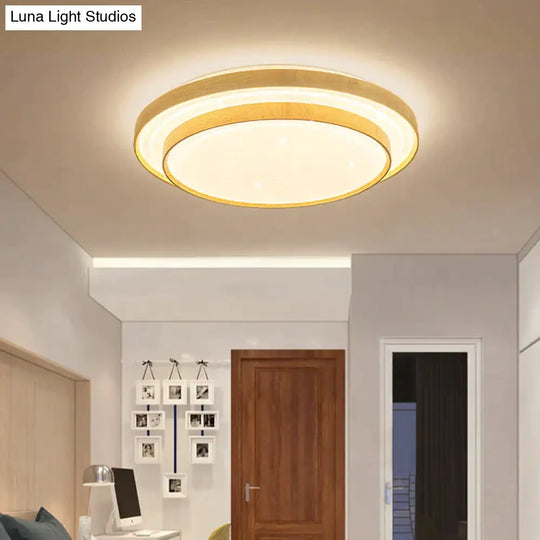 Star Sky Ceiling Lamp Led Round Master Bedroom Atmosphere Simple Modern Solid Wood
