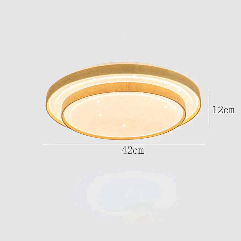 Star Sky Ceiling Lamp Led Round Master Bedroom Atmosphere Simple Modern Solid Wood As Show /