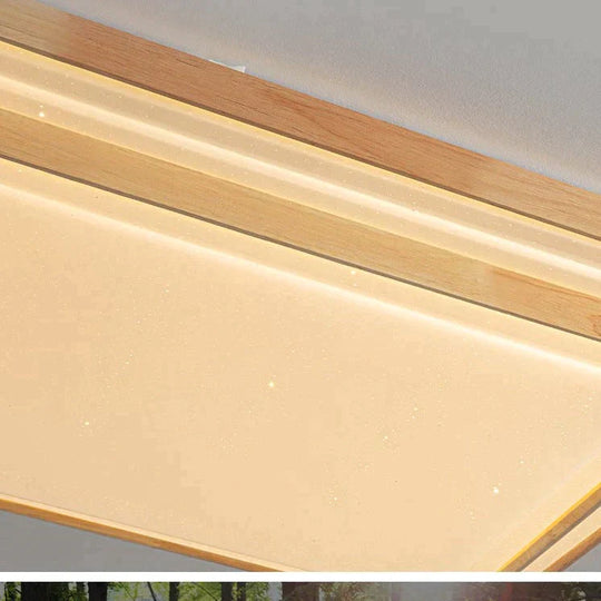 Star Sky Ceiling Lamp LED Round Master Bedroom Lamp Atmosphere Simple Modern Solid Wood Bedroom Lamp Ceiling