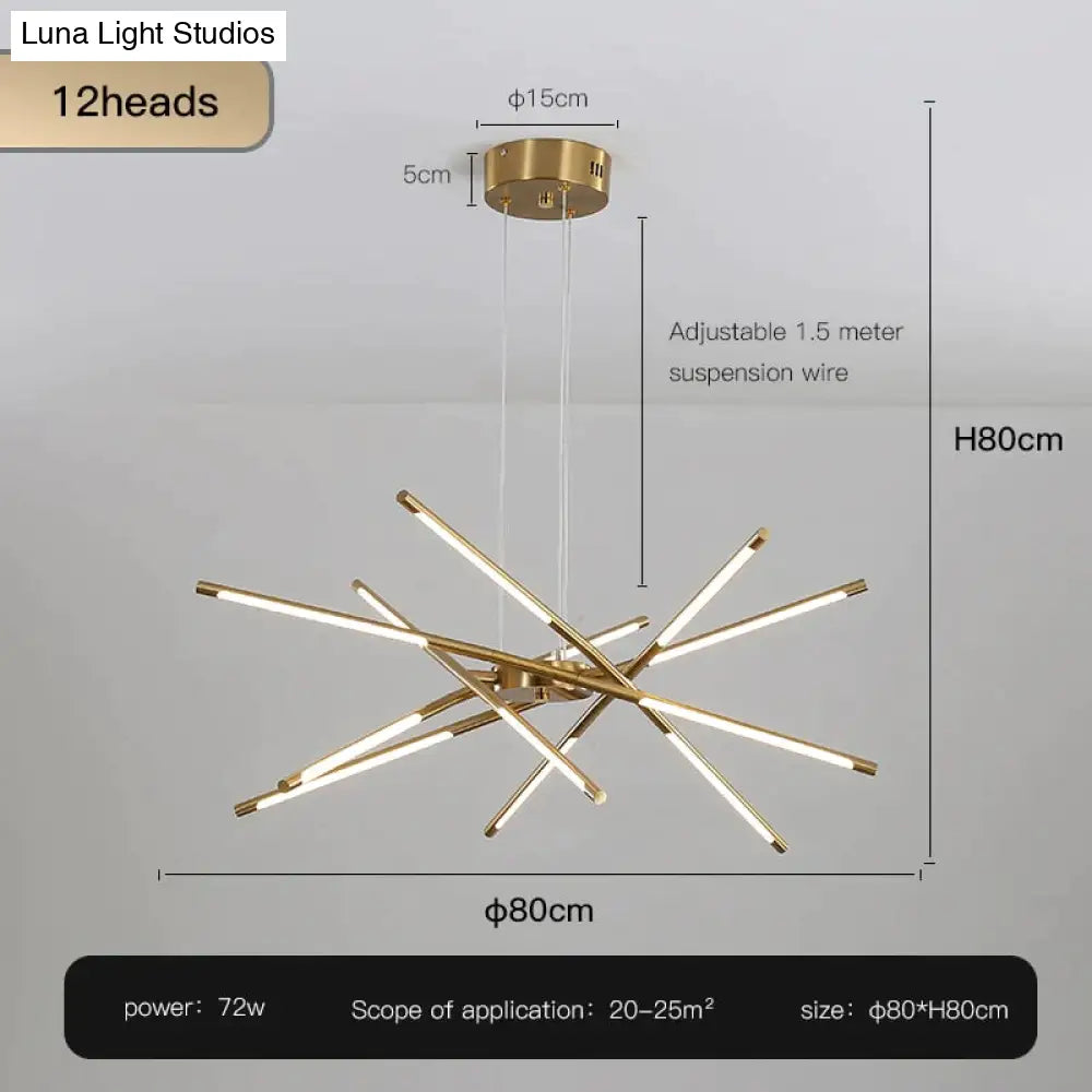 Starbeam - Modern Chandelier D-Golden-12 Heads / Warm Light