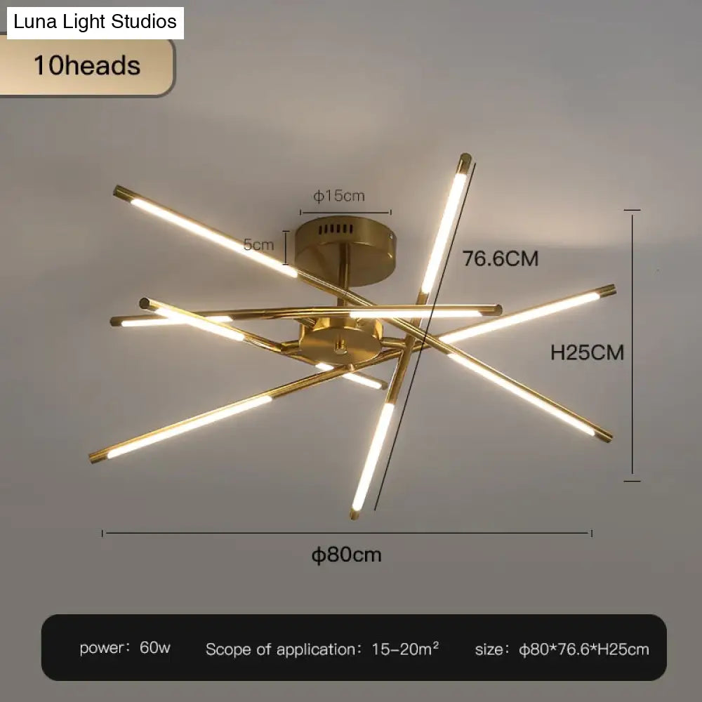 Starbeam - Modern Chandelier C-Golden-10 Heads / Warm Light