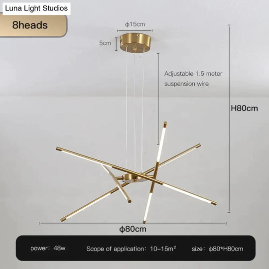 Starbeam - Modern Chandelier D-Golden-8 Heads / Warm Light