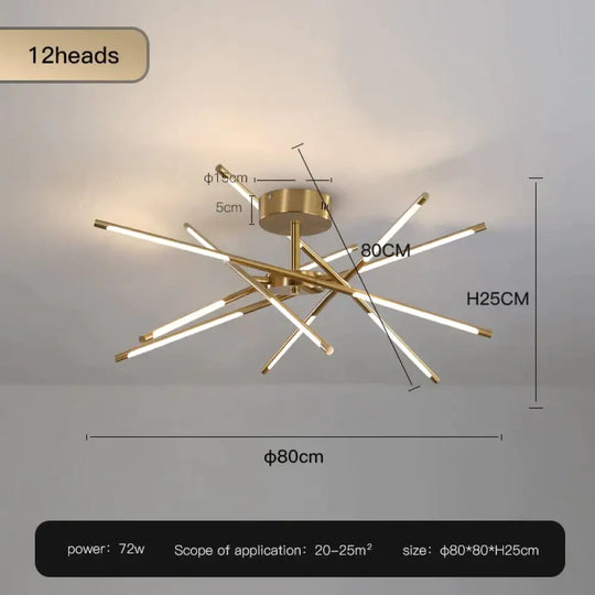 Starbeam Modern Chandelier C Golden 12 heads / Warm light