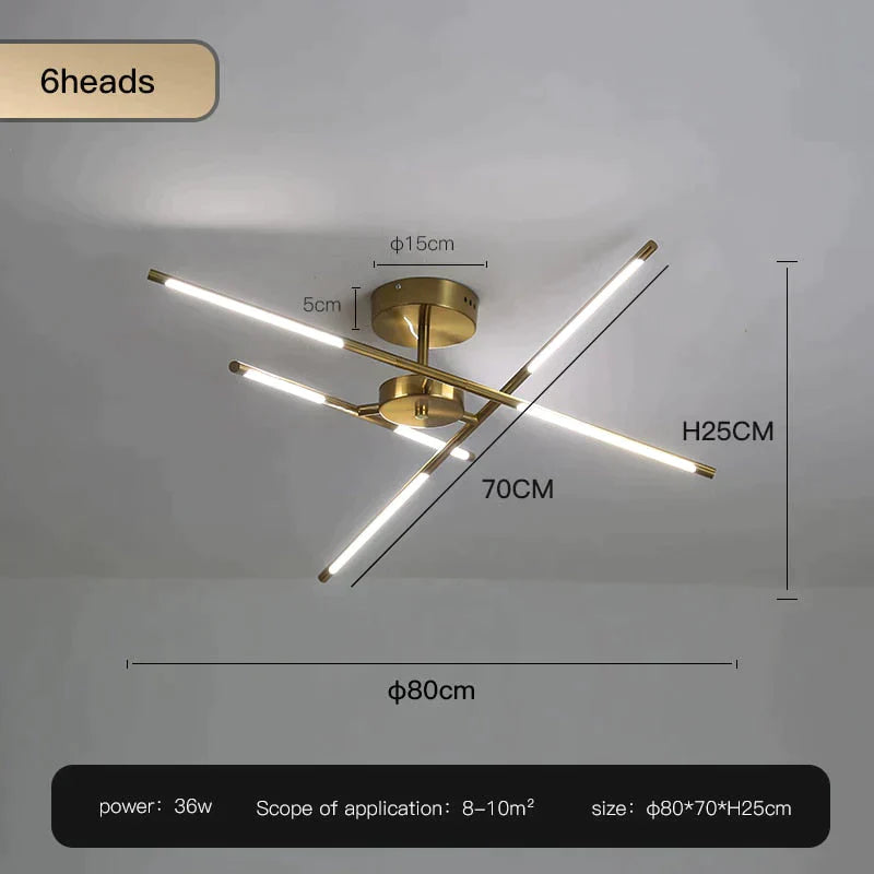 Starbeam Modern Chandelier C Golden 6 heads / Warm light