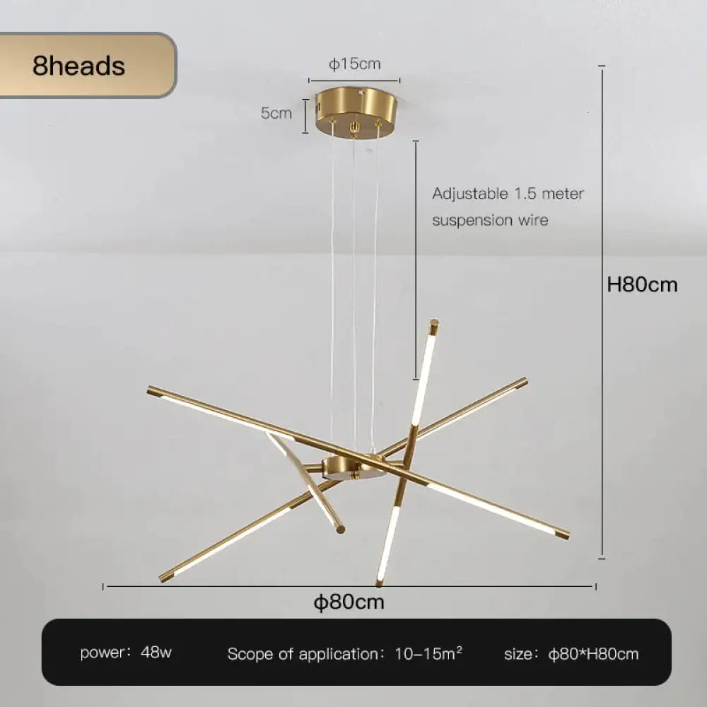 Starbeam Modern Chandelier D Golden 8 heads / Warm light