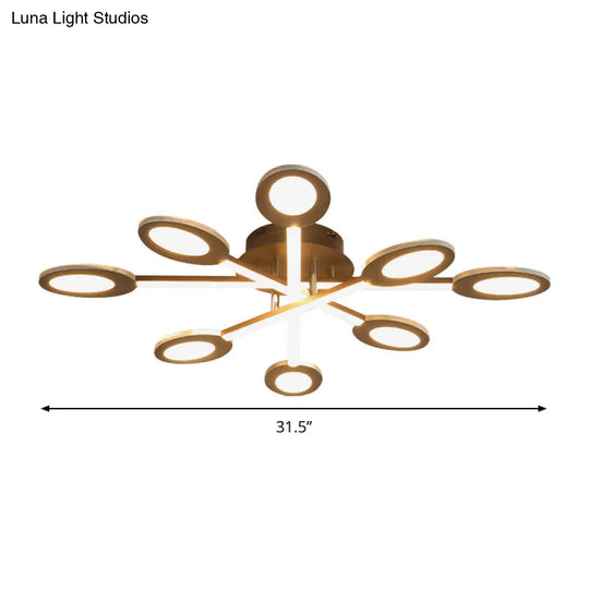 Starburst Led Semi Flush Ceiling Light In Warm/White Minimalistic Design Acrylic 31.5’/45’ Wide