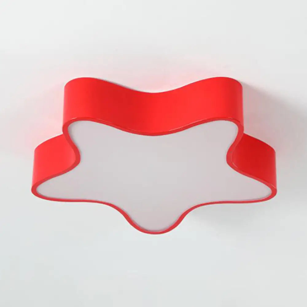 Starfish Cartoon Led Flush Ceiling Light For Kindergarten - Acrylic Mount Fixture