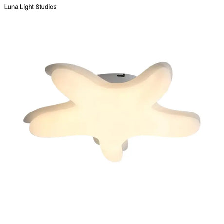 Starfish Flush Ceiling Light: Acrylic Led Fixture For Bedrooms White/Pink/Yellow