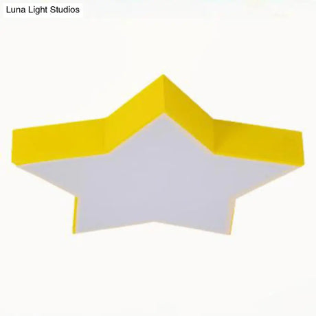 Starry Nights: Simplicity Led Flush Mount Light With Acrylic Finish For Kids Room Ceiling