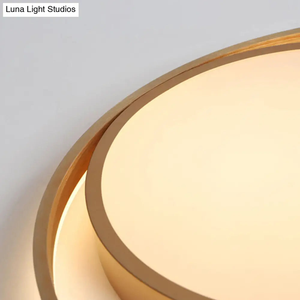 Stepless Dimming Gold Led Flush Mount Ceiling Lamp - 16’/23.5’ Wide Circle Acrylic Light
