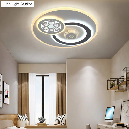 Stunning Crystal Led Ceiling Light: Modern Stylish Flush Mount Lamp In White