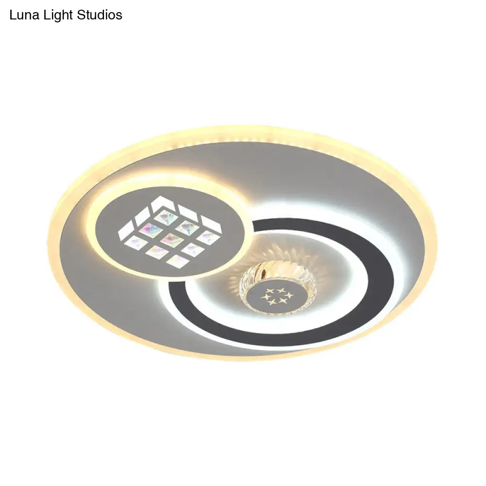 Stunning Crystal Led Ceiling Light: Modern Stylish Flush Mount Lamp In White