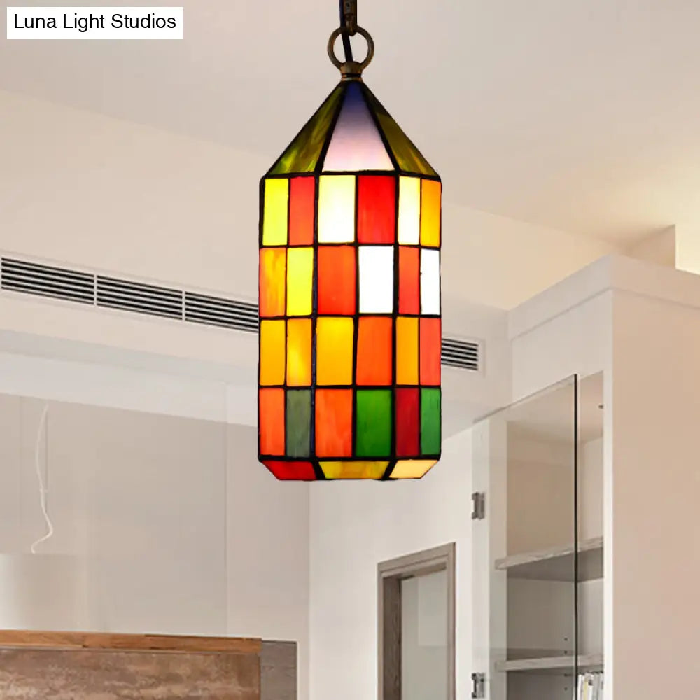 Stunning Multicolored Stained Glass Pendant Light For Bedroom And Living Room