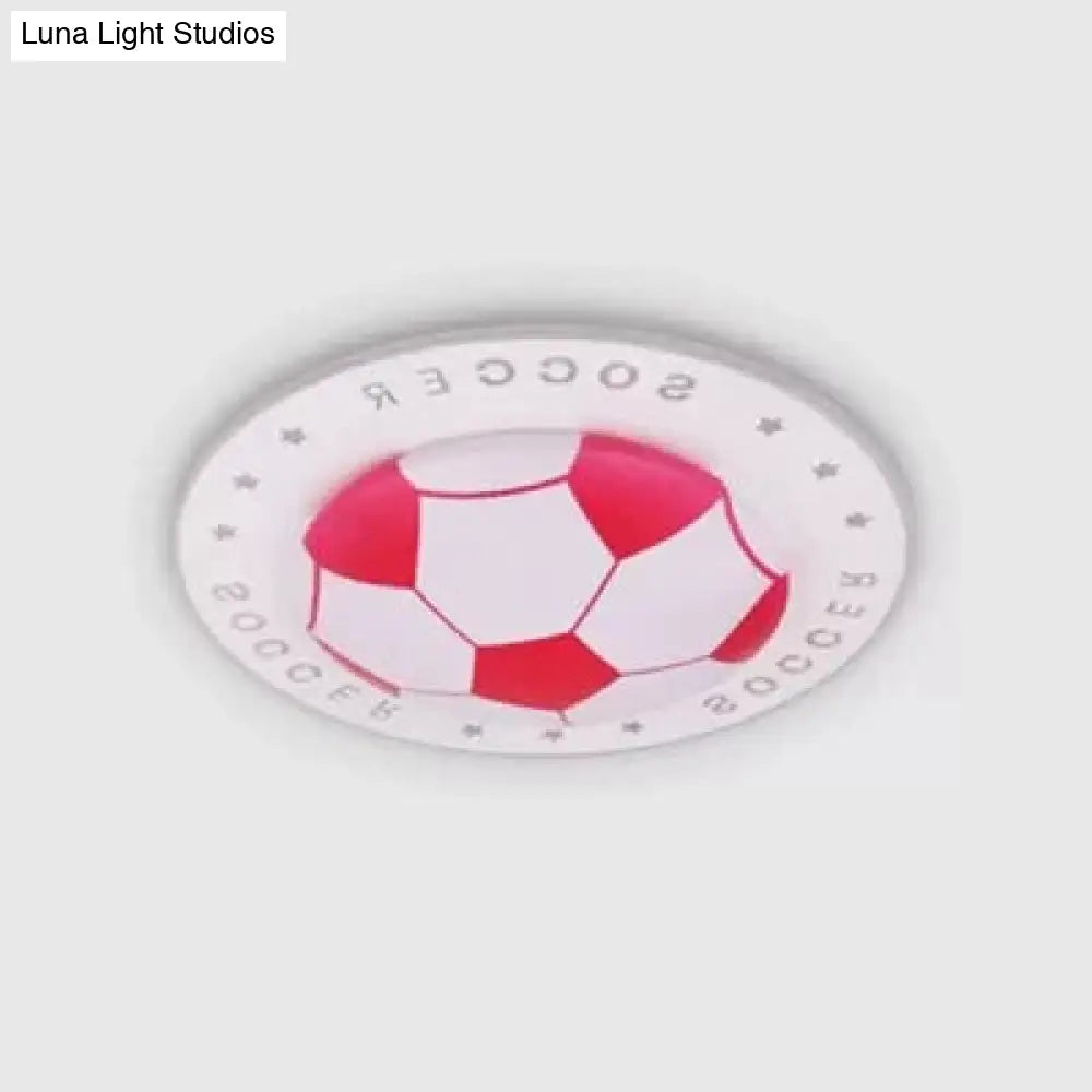 Stylish Acrylic Football Flush Ceiling Light For Study Room And Kitchen Sports Theme