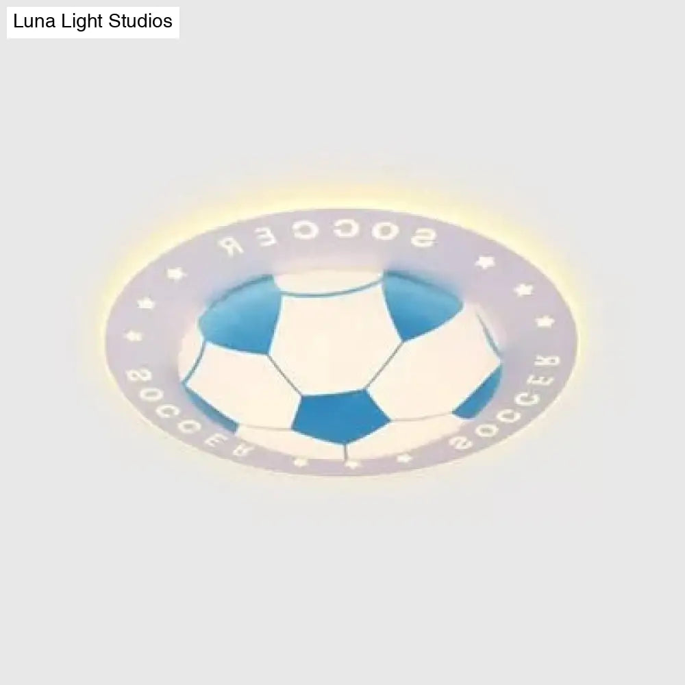 Stylish Acrylic Football Flush Ceiling Light For Study Room And Kitchen Sports Theme