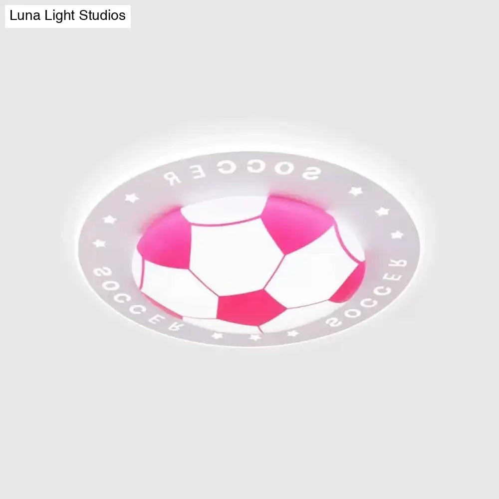 Stylish Acrylic Football Flush Ceiling Light For Study Room And Kitchen Sports Theme