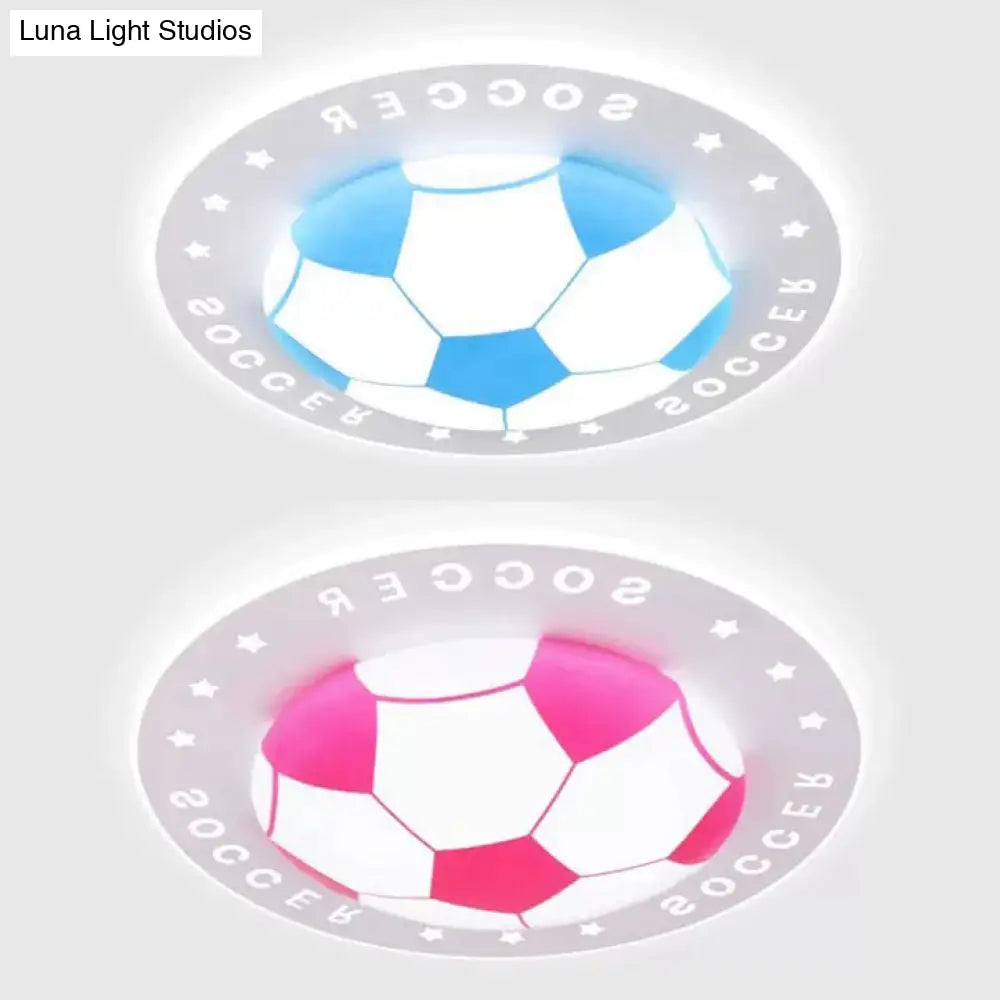 Stylish Acrylic Football Flush Ceiling Light For Study Room And Kitchen Sports Theme