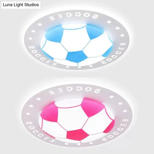 Stylish Acrylic Football Flush Ceiling Light For Study Room And Kitchen Sports Theme