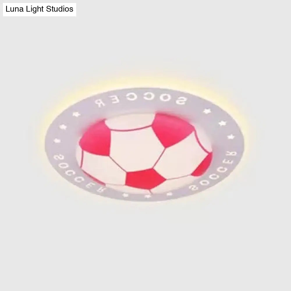 Stylish Acrylic Football Flush Ceiling Light For Study Room And Kitchen Sports Theme