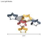 Stylish Acrylic Starry Flush Ceiling Light For Kid’s Bedroom - Nordic Style With Colorful Led