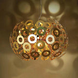 Modern Stylish Aluminum Pendant Light In White With Peacock Feather Element 18/21.5 Width