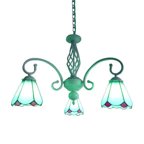 Stylish Arched Chandelier With Tiffany Glass Shades - 5/6/8 Lights For Bedroom Pendant Lighting 3 /