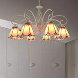 Stylish Arched Chandelier With Tiffany Glass Shades - 5/6/8 Lights For Bedroom Pendant Lighting 8 /